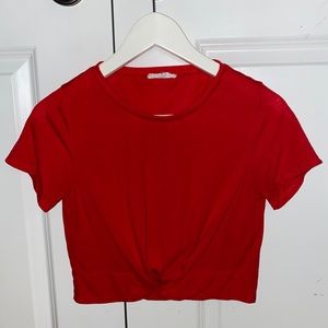 Red cropped t-shirt